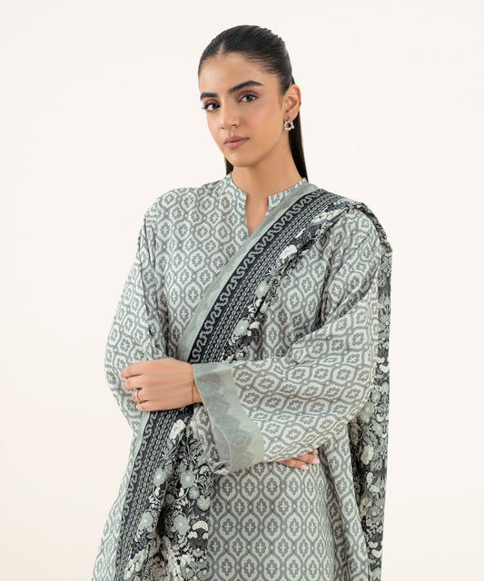 Women's Unstitched Lawn Printed Multi Two Piece Suit