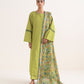 Women's Unstitched Light Khaddar Printed Green Three Piece Suit