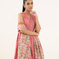 Women's Unstitched Light Khaddar Printed Pink Three Piece Suit
