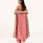 Women's Unstitched Light Khaddar Printed Pink Three Piece Suit