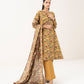 Women's Unstitched Cotton Printed Multi Three Piece Suit