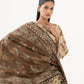 Women's Unstitched Cotton Printed Beige  Three Piece Suit