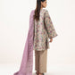 Women's Unstitched Cotton Printed Beige  Three Piece Suit