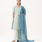 Women's Unstitched Cotton Printed Off White Three Piece Suit