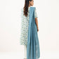 Women's Unstitched Cotton Printed Off White Three Piece Suit