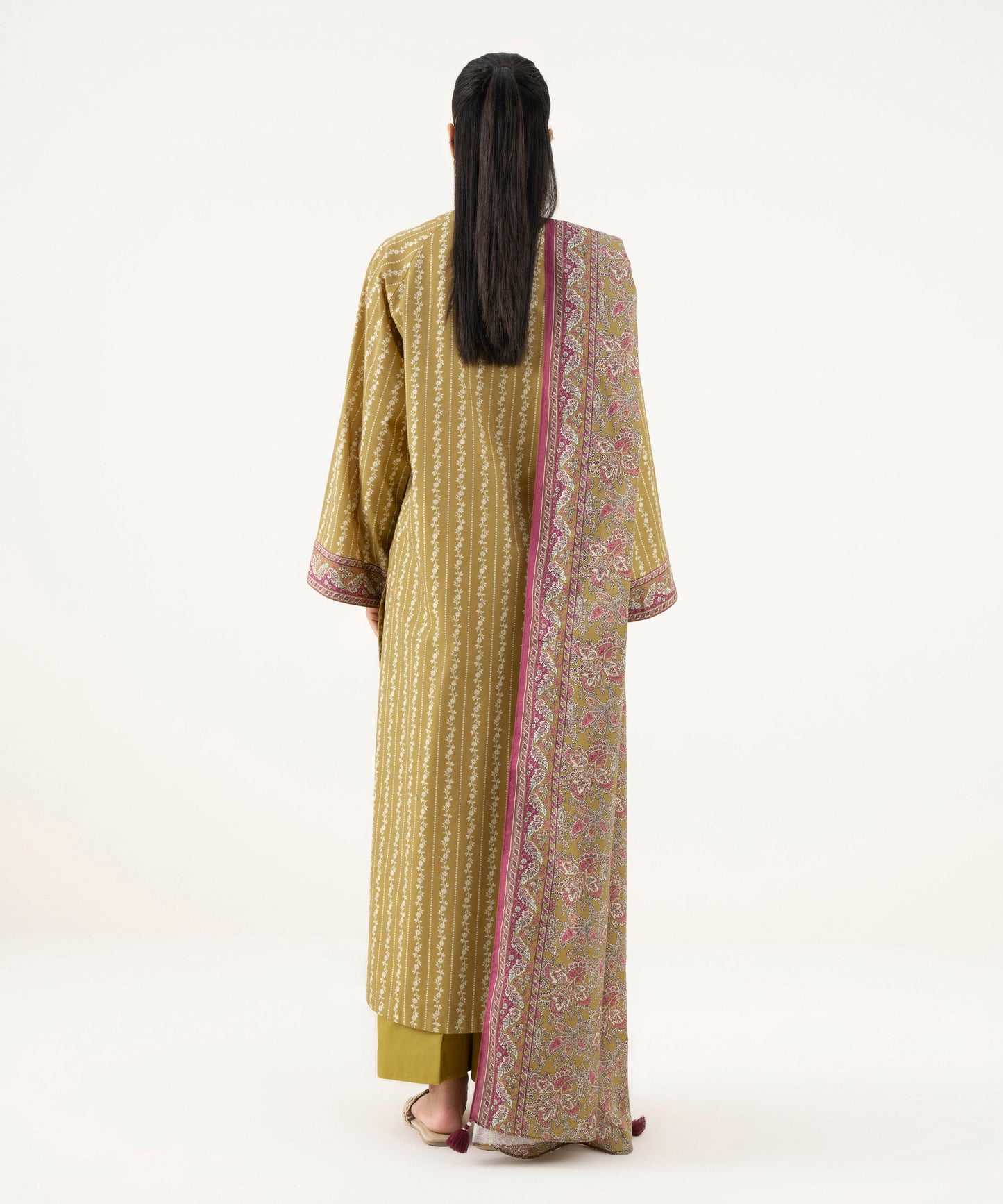 Women's Unstitched Cotton Printed Multi Three Piece Suit