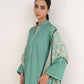 Women's Unstitched Lawn Printed Green Two Piece Suit