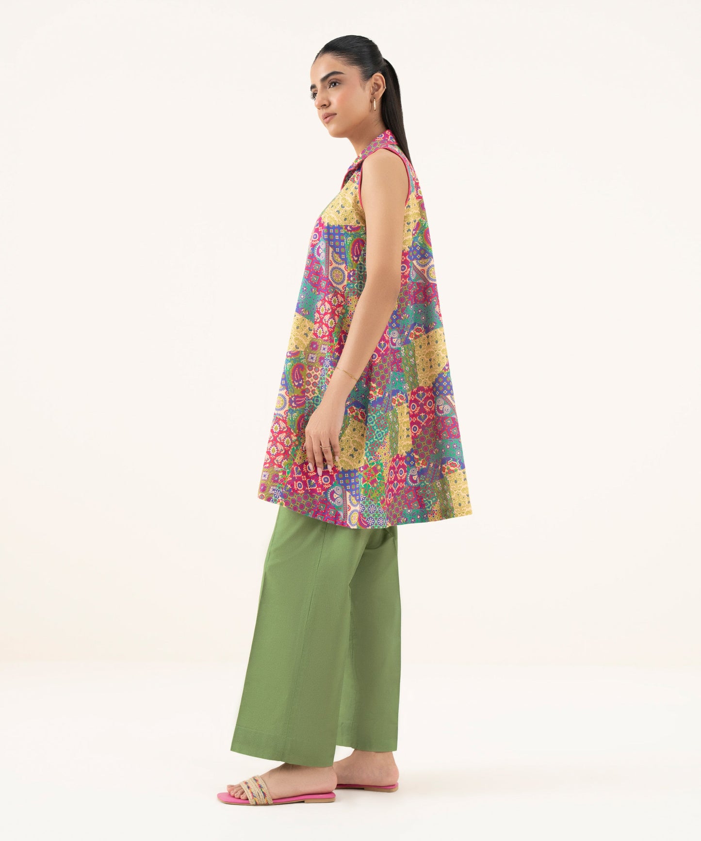 Women's Unstitched Lawn Printed Multi Two Piece Suit
