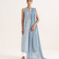 Women's Unstitched Lawn Printed Blue Two Piece Suit