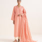 Women's Unstitched Lawn Printed Pink Two Piece Suit