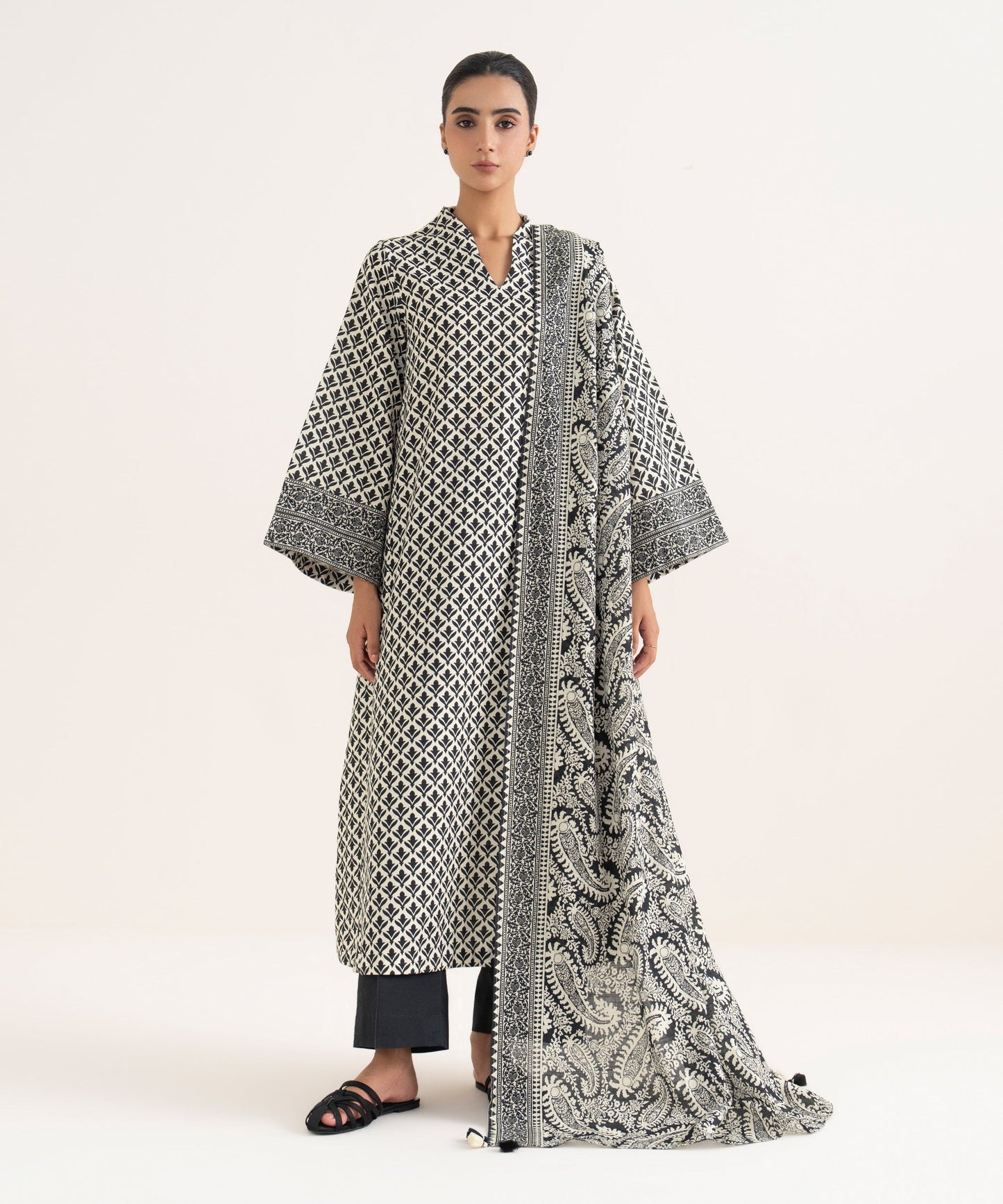 Women's Unstitched Lawn Printed Multi Three Piece Suit