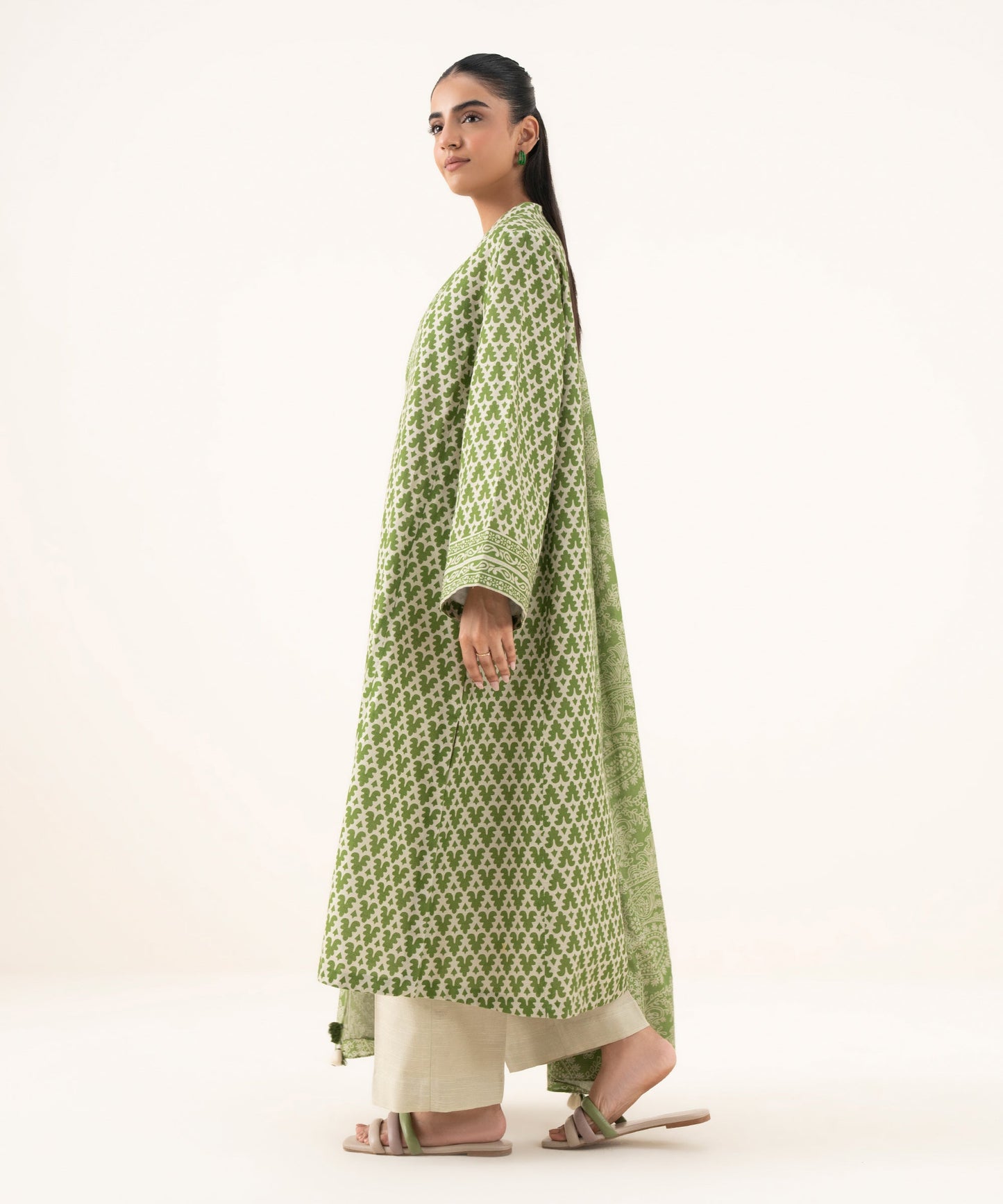 Women's Unstitched Lawn Printed Multi Three Piece Suit