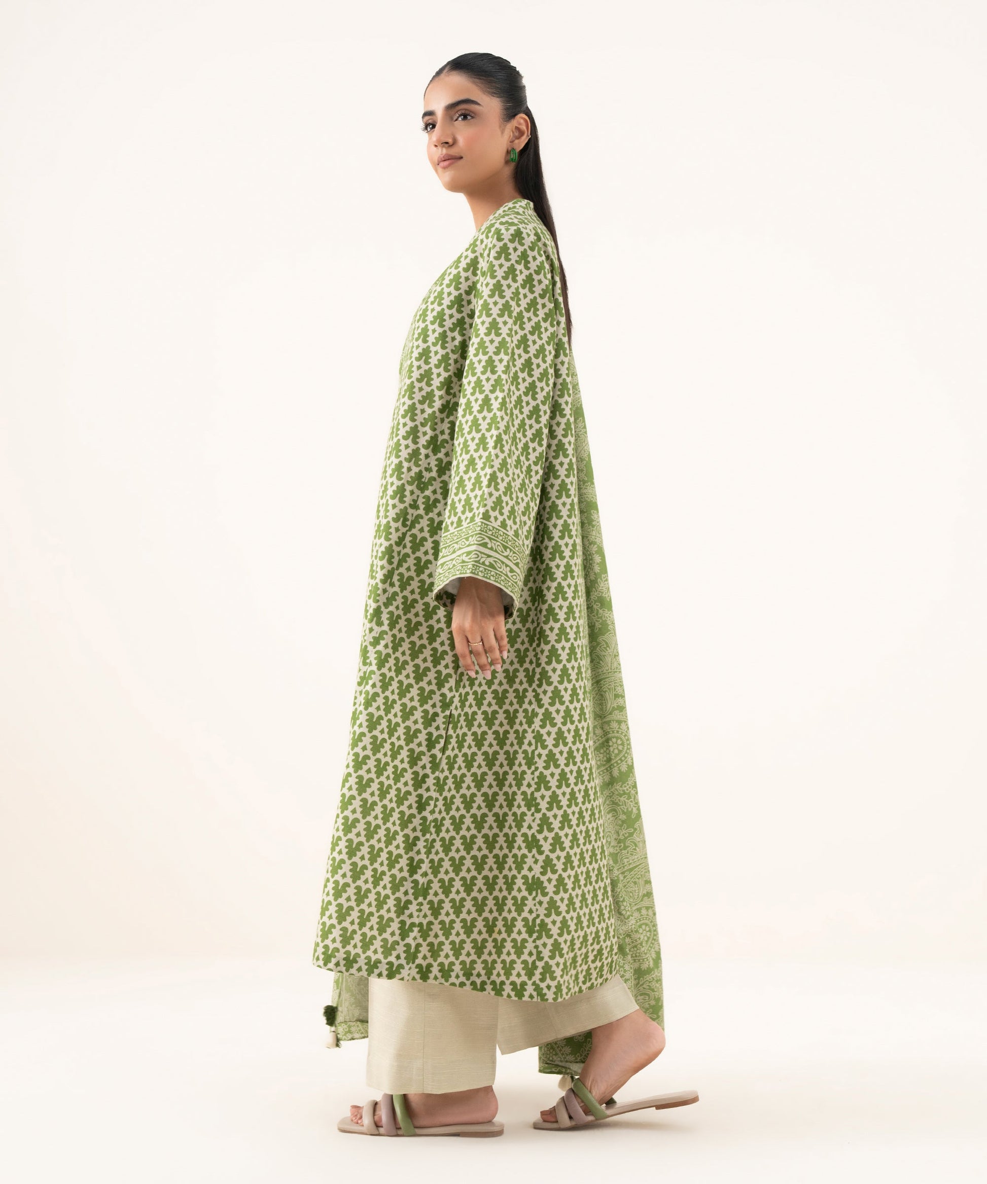 Women's Unstitched Lawn Printed Multi Three Piece Suit