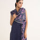 Women's Unstitched Lawn Printed Blue Three Piece Suit