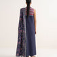 Women's Unstitched Lawn Printed Blue Three Piece Suit