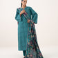 Women's Unstitched Light Khaddar Printed Green Three Piece Suit